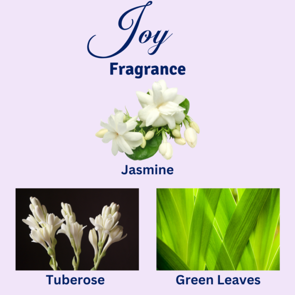 Joy Intention Candle Fragrance: Jasmine, Tuberose, Green Leaves