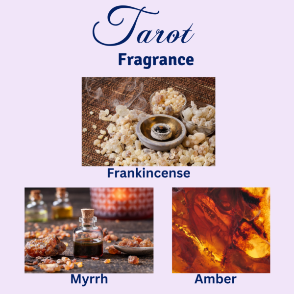 Tarot Candle Fragrance: Frankincense, Myrrh, Amber