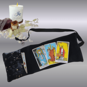 Tarot Wrap Open view with cards - Black